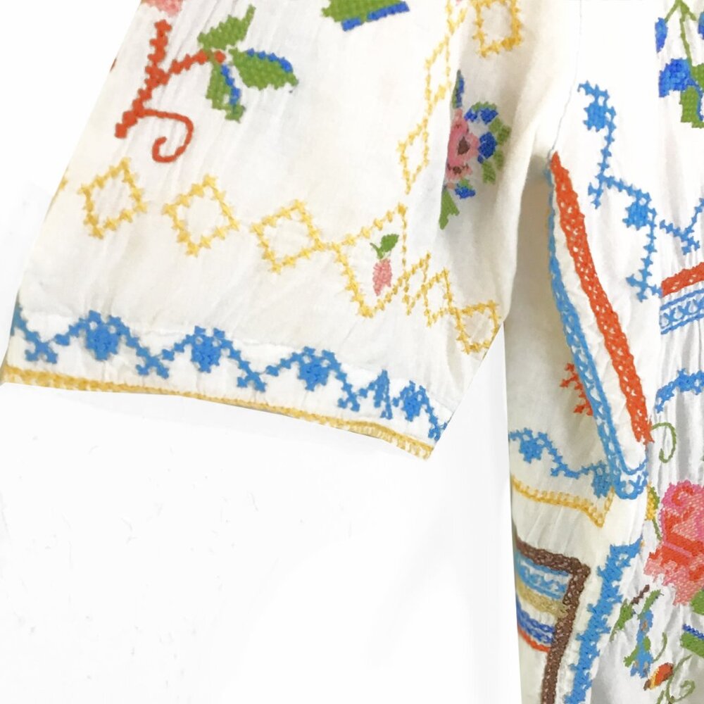 Farm Rio Embroidered Cotton Blouse - Picture 8 of 15